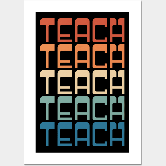 Retro 70s Inspired Typography Teach Wall Art by Inspire Enclave